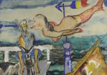 tableau La petite sirne  Van De Giessen Arie caricature,humoristique,marine  mixte papier 1re moiti 20e sicle