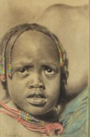 tableau L'enfant d'afrique BOUCHAUD Jean  portrait,africaniste  mixte papier 1re moiti 20e sicle