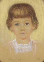tableau Marie-Jos ma fille  Martin Alfred portrait  pastel papier 1re moiti 20e sicle