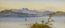 tableau Regard sur l'tendue d'eau Earp William Henry marine,paysage  aquarelle papier 19e sicle