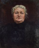 tableau Tante Sidonie    portrait  huile toile 19e sicle