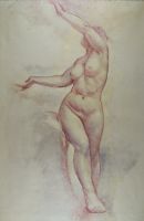 tableau femme nue Ciamberlani Albert nu  gravure toile 1re moiti 20e sicle