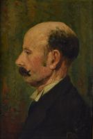 tableau L'homme  la moustache De Haen Victor portrait  huile toile 1re moiti 20e sicle