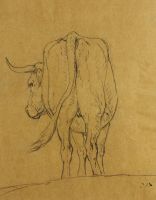 tableau La vache Verboechoven Eugne animaux  crayon papier 19e sicle