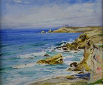 tableau La bretagne Drumaux Angelina marine,paysage  huile carton 1re moiti 20e sicle