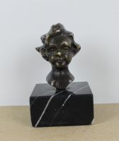 sculpture La jeune fille   portrait  bronze  1re moiti 20e sicle