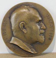 sculpture Albert Hustin Bonnetain Armand portrait  bronze  1re moiti 20e sicle