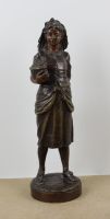 sculpture Le ravitaillement  Lalouette Auguste-Louis personnage  bronze  19e sicle