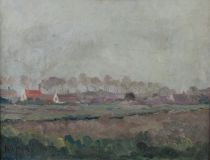 tableau Paysage brabanon Kips Georges  paysage  huile carton 1re moiti 20e sicle