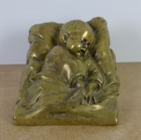 sculpture Le sommeil  Robert Emile Eloi personnage  bronze  1re moiti 20e sicle