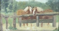 tableau Les chevaux   animaux impressionnisme huile toile 1re moiti 20e sicle