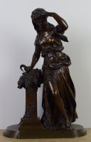 sculpture La glaneuse Moreau Mathurin personnage  bronze  19e siècle