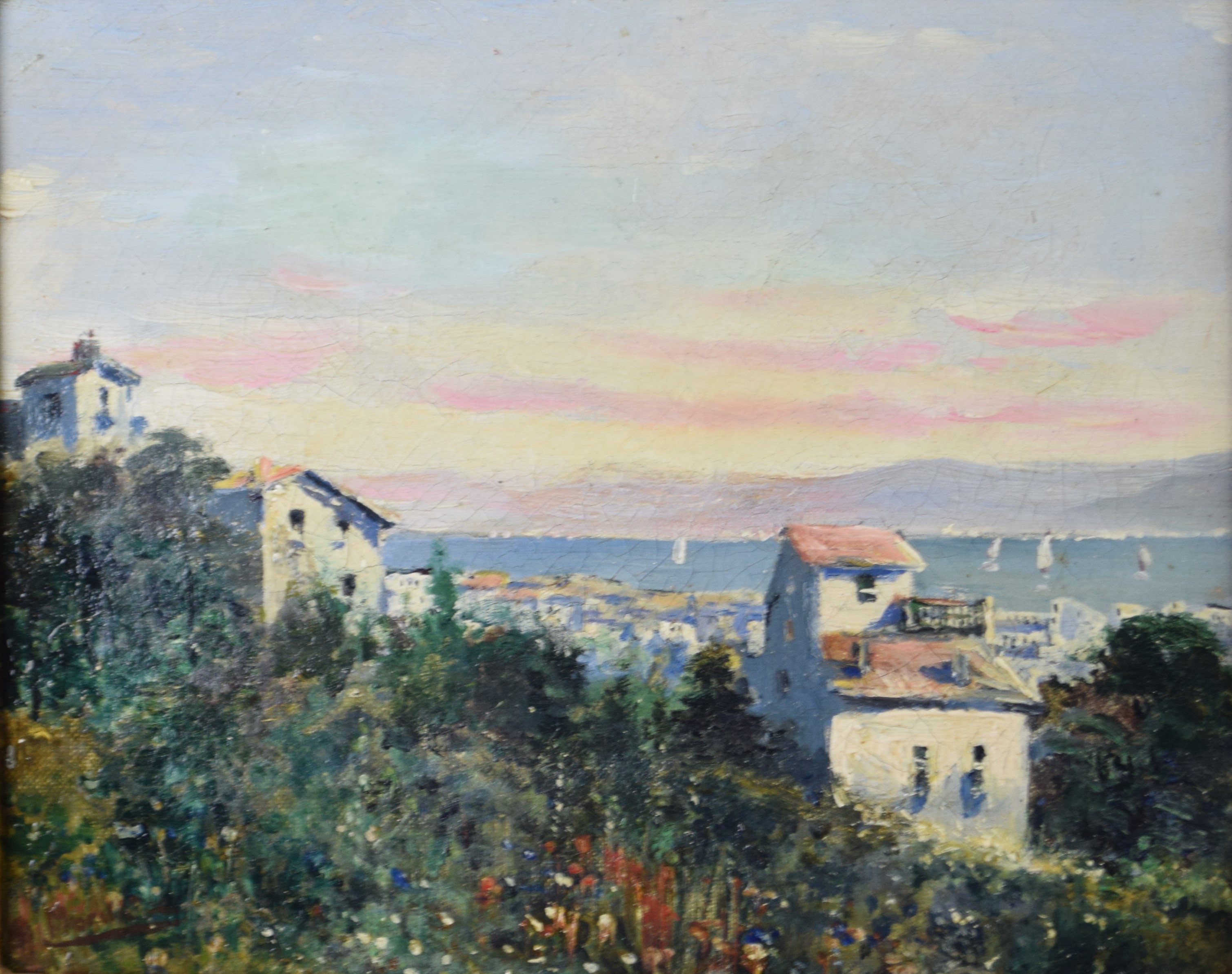 tableau Vue de Naples Morelli Domenico paysage  huile toile 19e siècle