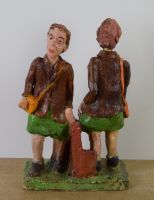 sculpture Les deux s½urs   personnage  terre cuite  2ième moitié 20e siècle